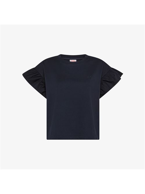 t-shirt frill mixed fabric ss SUN 68 | T3621607
